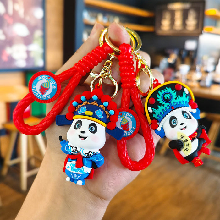 Wholesale Rubber Cartoon Doll Peking Opera Panda Keychain JDC-KC-Tingm184