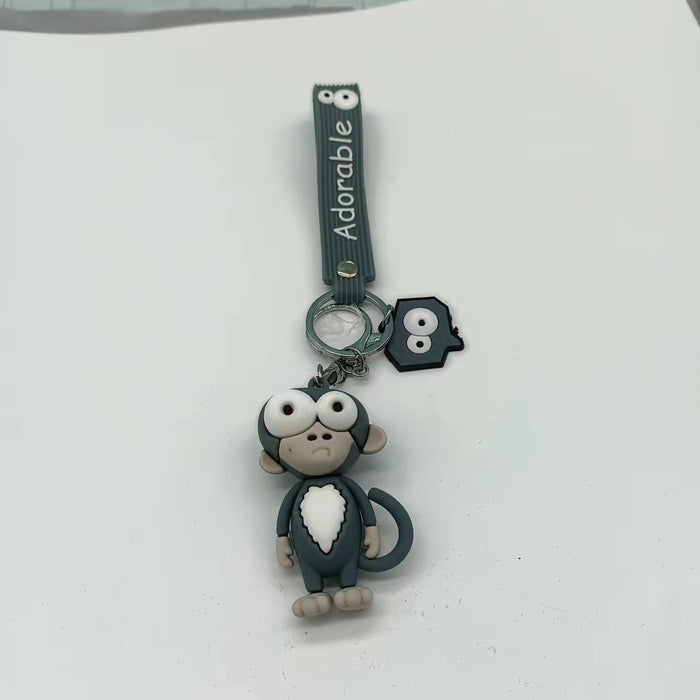 Wholesale PVC Soft Rubber Keychain Pendant Cartoon Doll Trendy Car Keychain