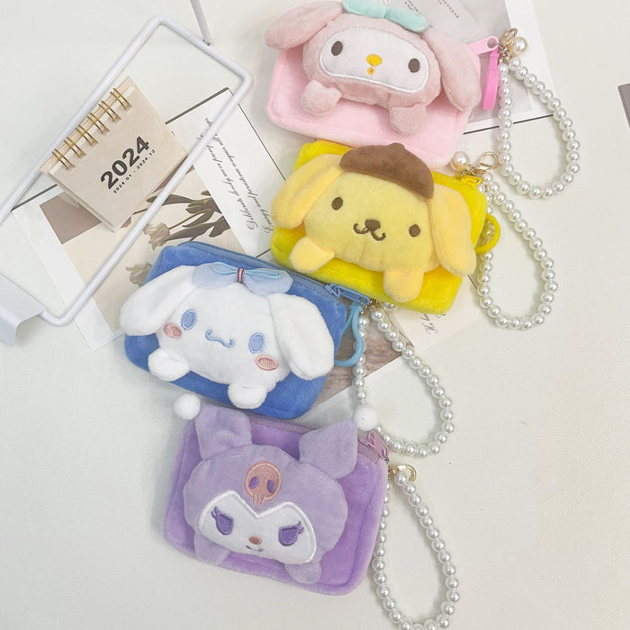 Wholesale coin purse cartoon cute doll square small wallet coin headset storage bag