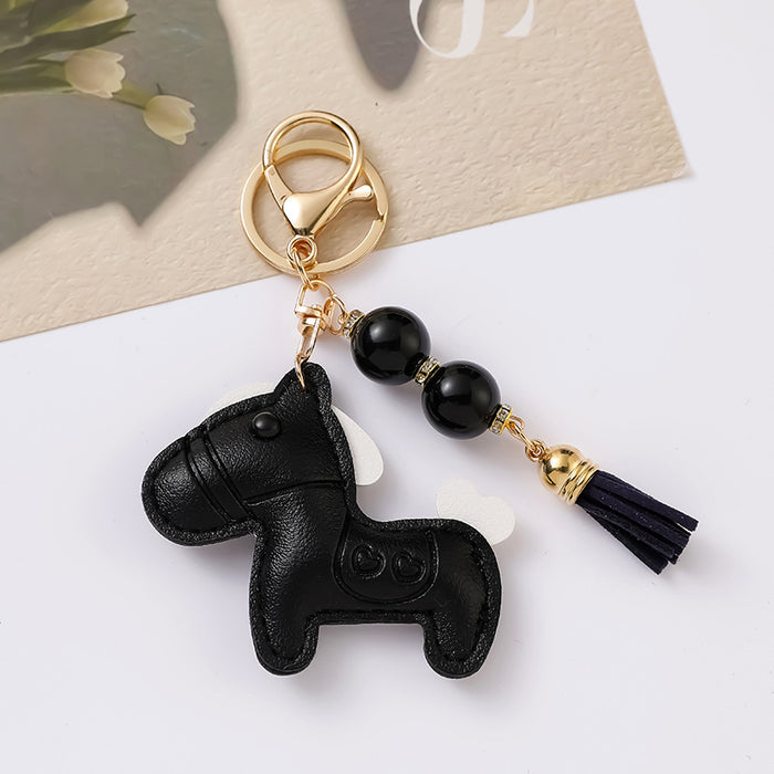 Wholesale Cute leather pony keychains