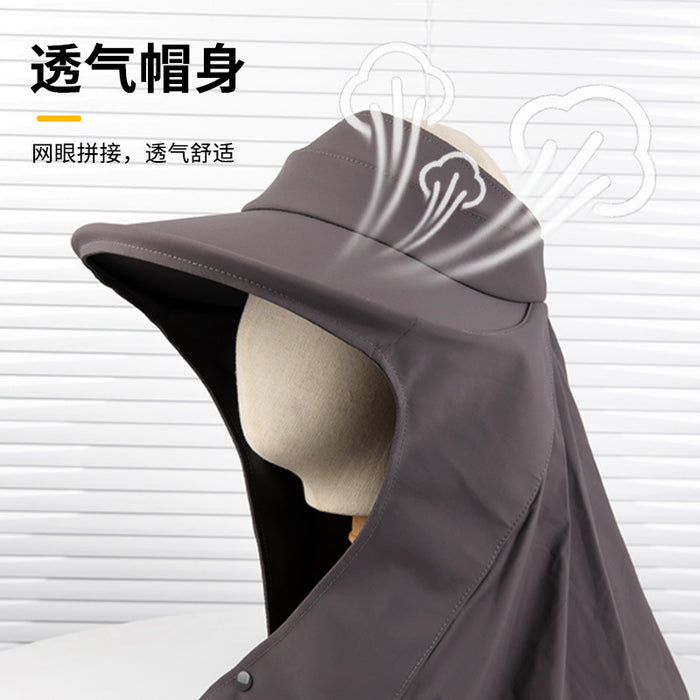 Wholesale Sunscreen shawl cape hat for women, large brimmed sunshade shawl hat, outdoor neck and face protection, versatile fisherman hat