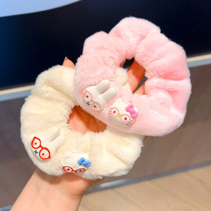 Wholesale Cute and able rabbit and cat plush scrunchies.