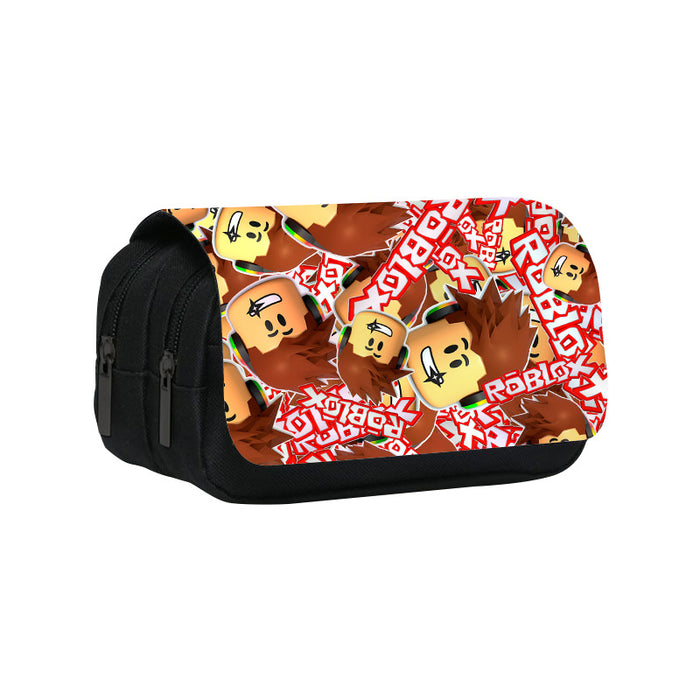 Wholesale Printing Double Layer Pencil Bag Cartoon Storage Bag