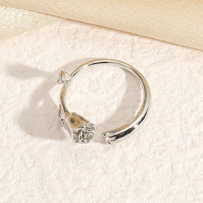 Wholesale Rose ring for women, sweet, fresh and personalized. Finger ring, simple and versatile. Handmade for women