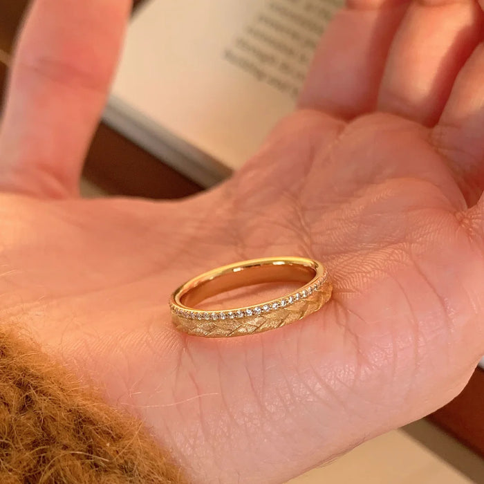 Wholesale Exquisite frosted ring with adjustable opening for niche, high-end, light luxury, versatile