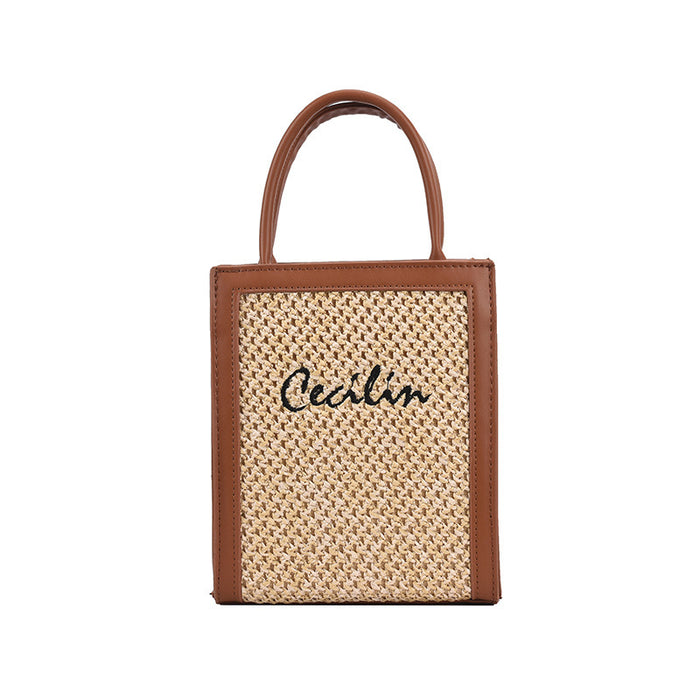 Wholesale Piano Score Straw Handbags