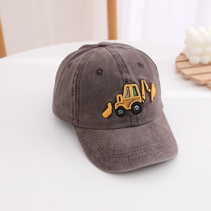 Wholesale Children' s retro excavator cartoon baseball cap
