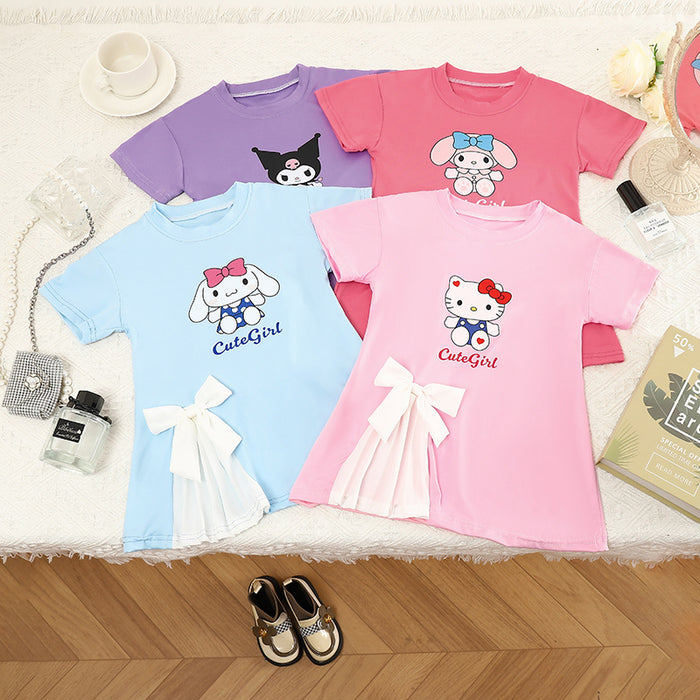 Wholesale Summer Clothes Girls Cartoon Cute Dress T-shirt Dress JDC-CTS-XiaoHZ005