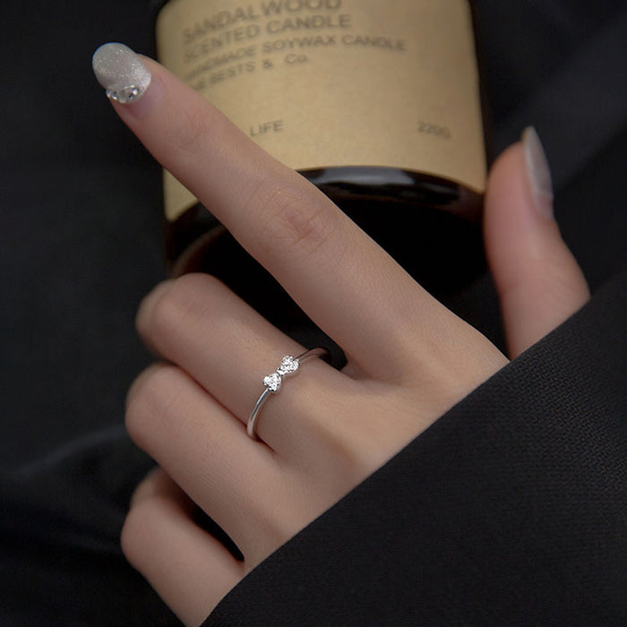 Wholesale Diamond Bow Ring Women's Open Finger Ring
