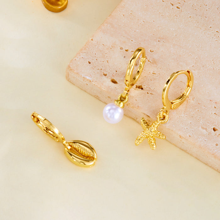 Wholesale Fashionable and Personalized Pearl Ear Buckle 3-Piece Retro Style Pendant Earrings