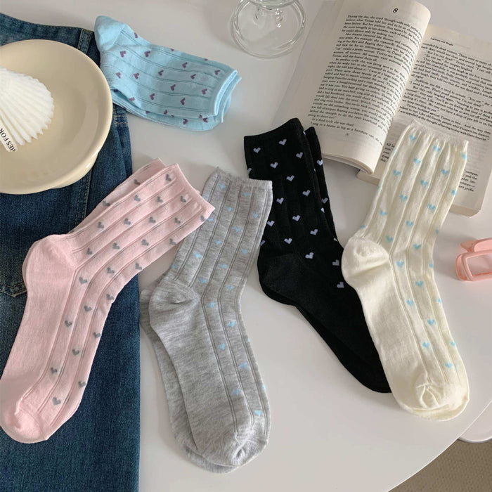 Wholesale Socks, color blocked, polka dot, heart-shaped, mid tube, high tube, stacked socks