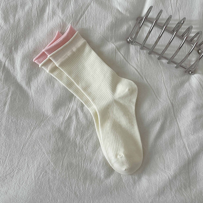 Wholesale Stacked socks versatile mid tube socks boneless rolled edge length tube socks