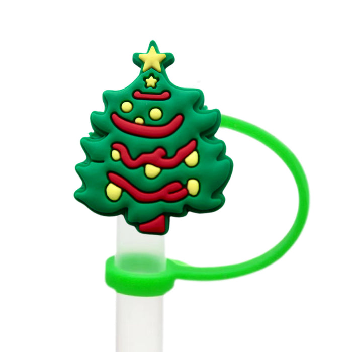 Wholesale 10pcs Christmas Straw Cap  Silicone Cup Accessories