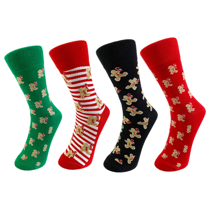 Wholesale Christmas Cartoon Elk Men's Mid-tube Socks JDC-SK-YiYan083