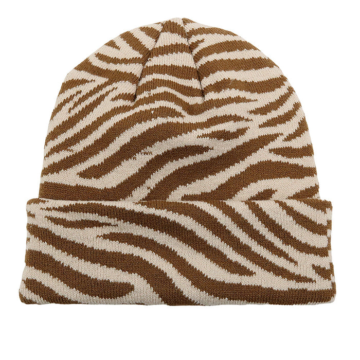 Wholesale Cow Leopard Print Jacquard Acrylic Wool Knitted Hat JDC-FH-HaiPu012