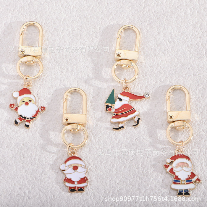 Wholesale Christmas Keychain Cute Creative Santa Claus Bag Accessories Alloy