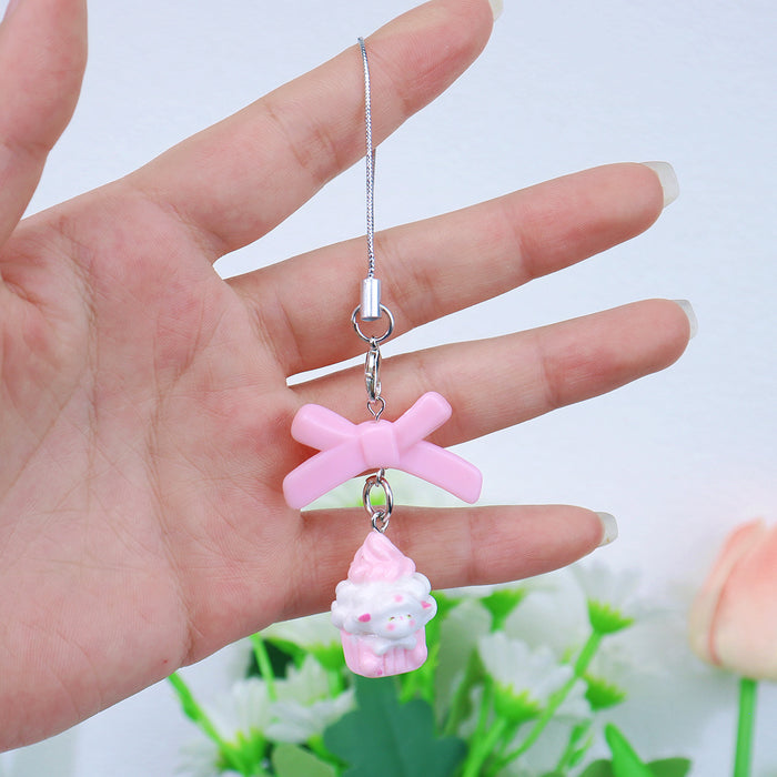 Wholesale Bow shaped phone chain, sweet keychain, bag pendant
