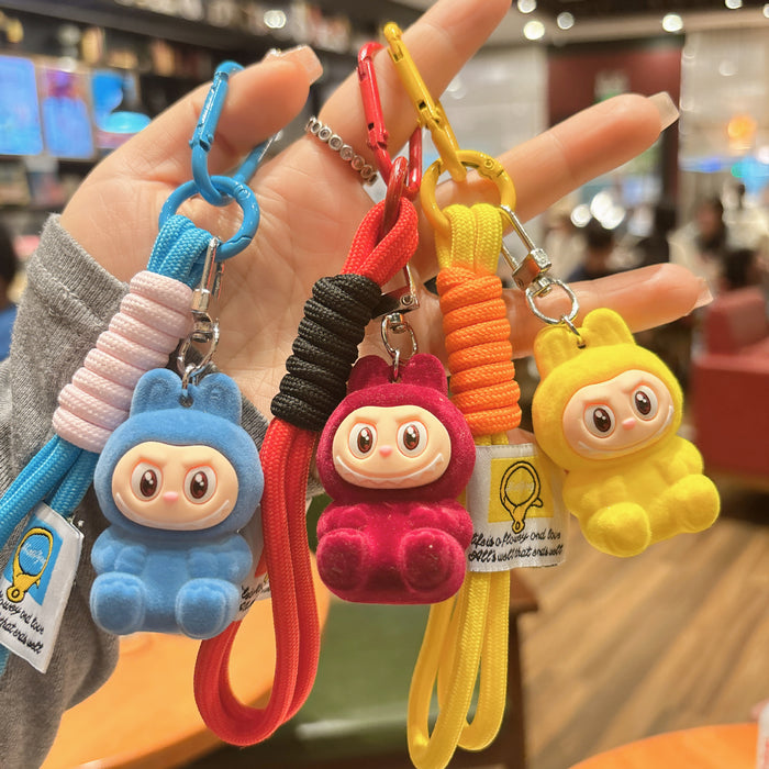 Wholesale Flocking Resin Keychain Cute Hand Rope Doll Pendant Bag Pendant Gift