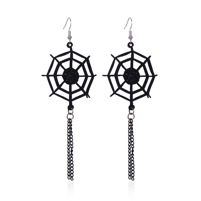 Wholesale Halloween Series Skull Frame Ghost Pumpkin Spider Bat Zinc Alloy Earrings JDC-ES-BinL007