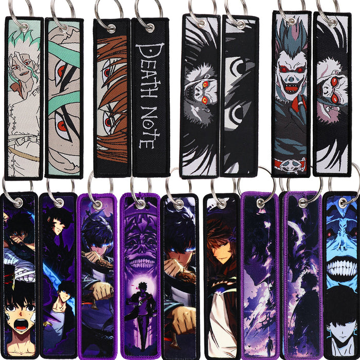 Wholesale Anime Style Cloth Keychain Woven Label Pendant Trendy Bag Charm Car Key Accessory For Everyday Use