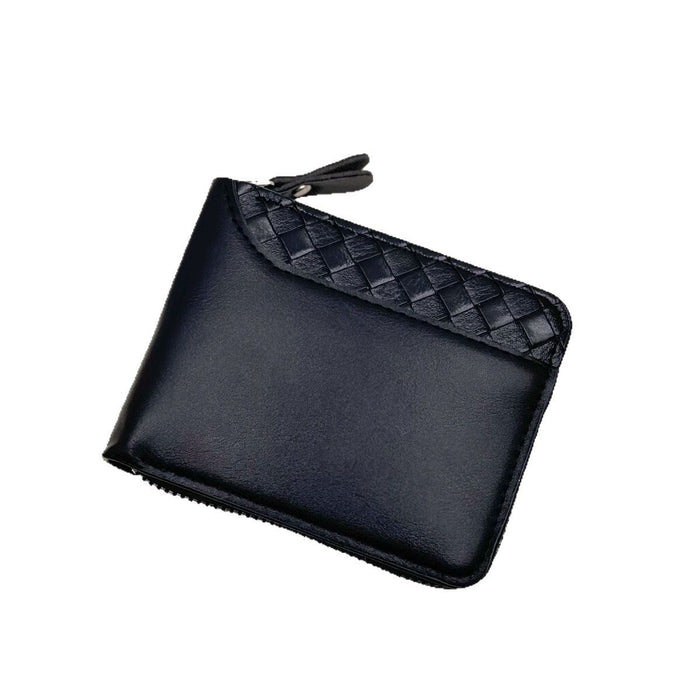 Wholesale Retro Plaid PU Leather Zipper Wallet - Trendy Men' s Short Bifold for Everyday Use MOQ≥2