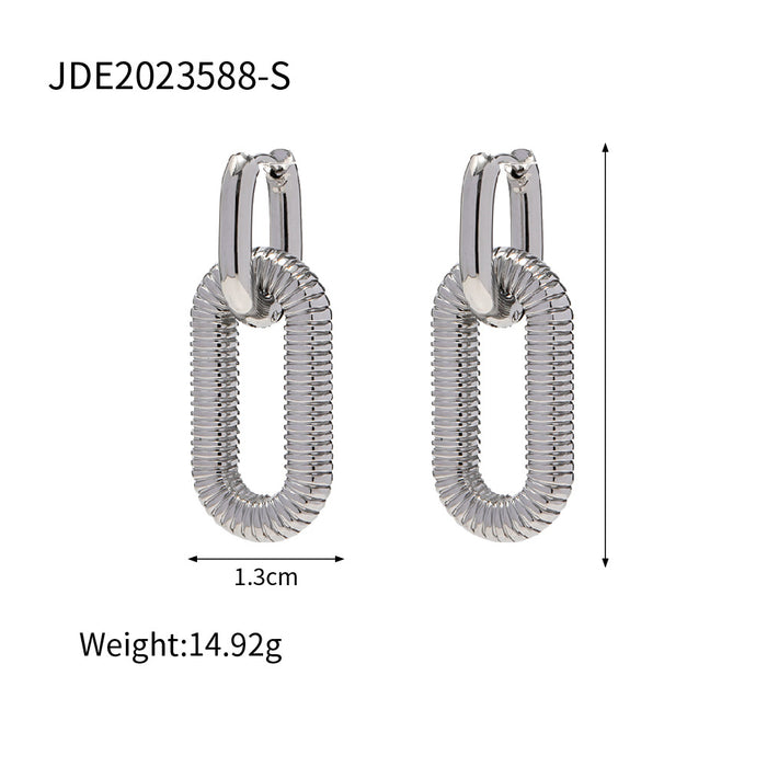 Wholesale 18K Gold Plated Stainless Steel Chain Earrings JDC-ES-JD342