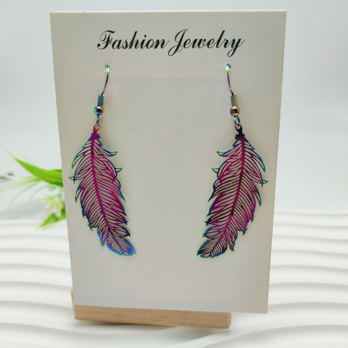 Wholesale Leaf Computer Tablet Acrylic Earrings JDC-ES-QiYu006