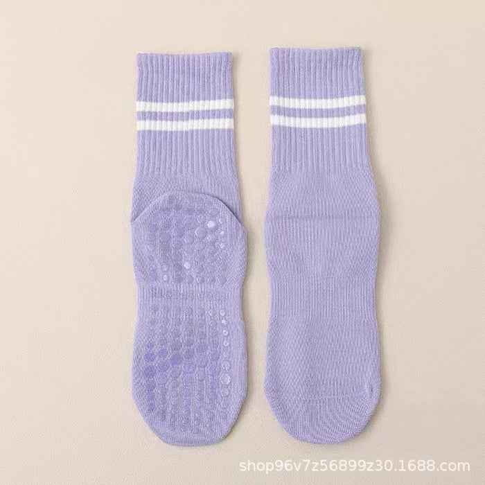 Wholesale Yoga socks, anti slip professional dance elastic socks, mid tube adult sports and fitness socks