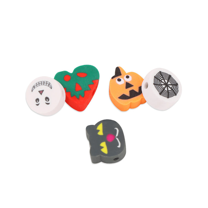 Wholesale 100PCS Polymer Clay Halloween Random Cartoon Series Loose Beads JDC-BDS-LiuXia016