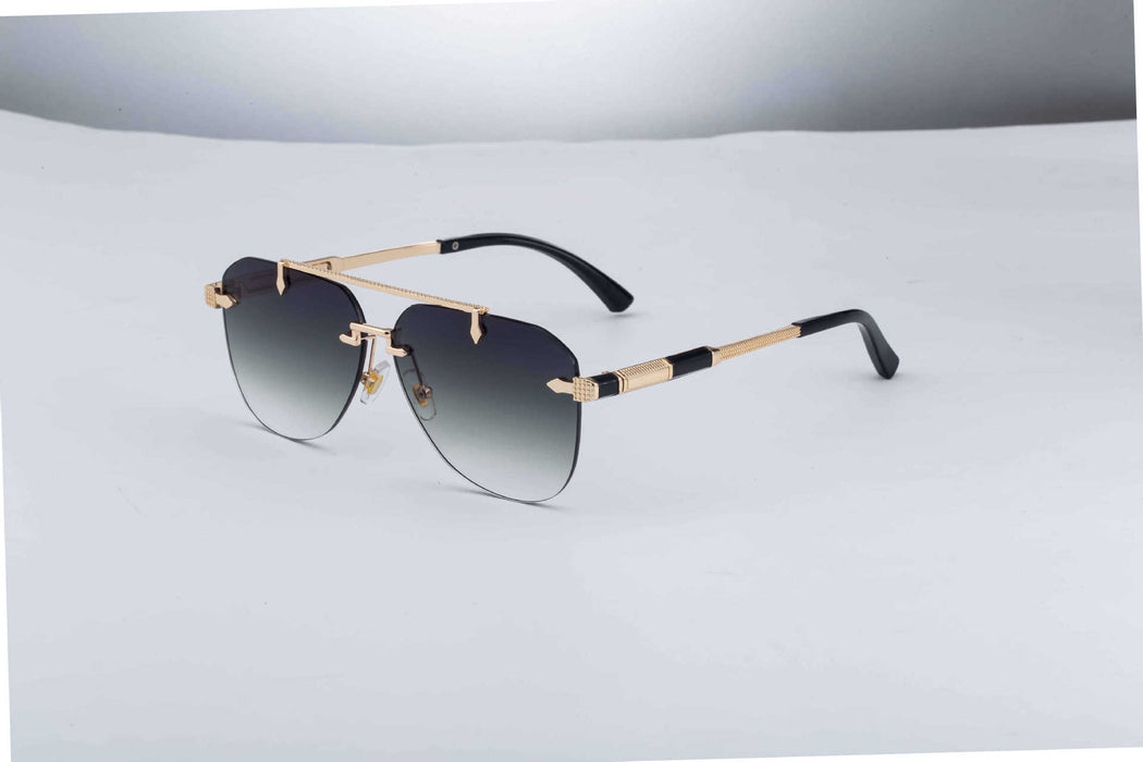 Wholesale New Fashionable Frameless Sunglasses with Personalized and Trendy Double Beam Sunscreen Sunglasses