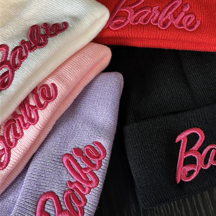 Wholesale Pink Embroidered knitted hat