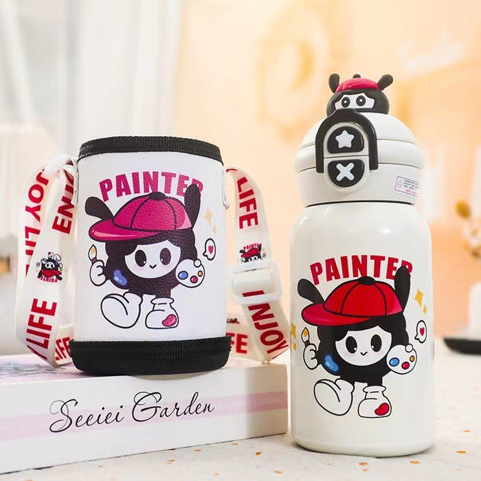 Wholesale Children' s thermos cup stainless steel double drinking pipette cup cute kindergarten baby special cup