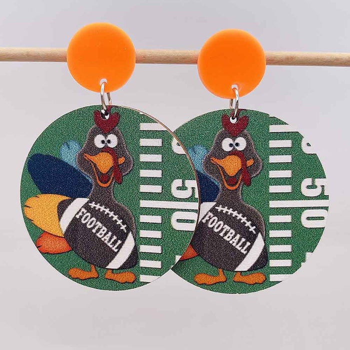 Wholesale Autumn Thanksgiving Wooden Earrings JDC-ES-Susheng003