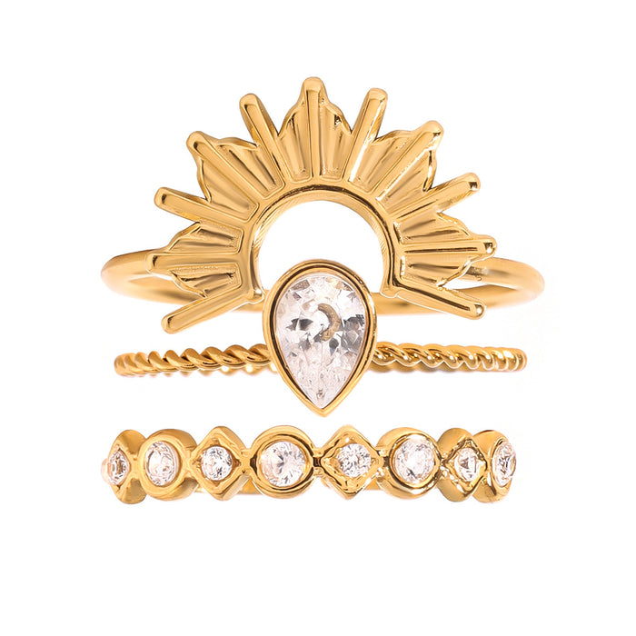 Wholesale Stainless steel diamond ring stacking ring titanium steel jewelry