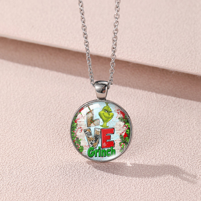 Wholesale Alloy Cartoon Christmas Time Gemstone Necklace JDC-NE-XiangL001