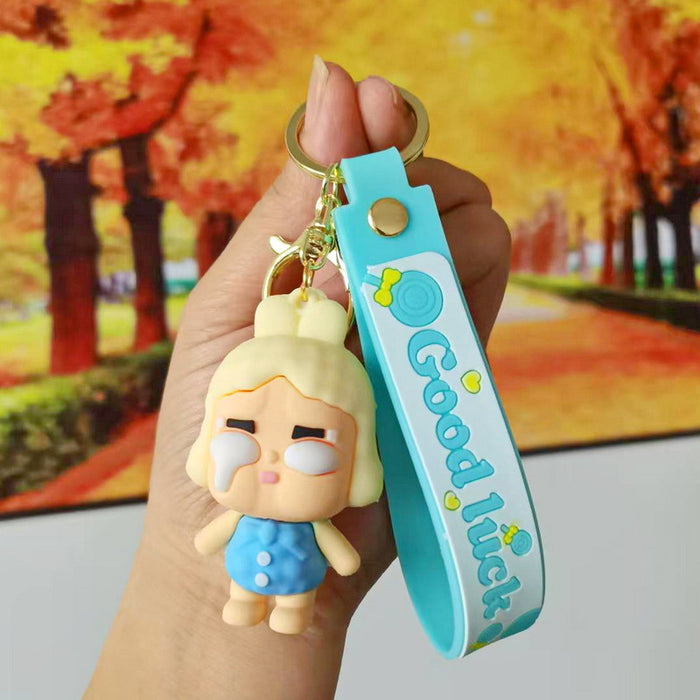 Wholesale Cute cartoon trendy schoolbag pendant keychain furry cute little monster