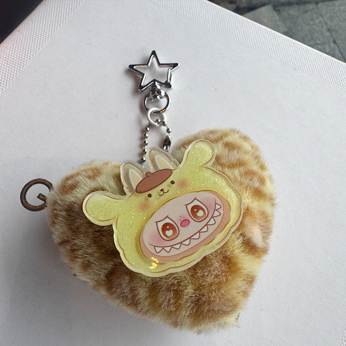 Wholesale Fun Girl Keychain Cute Cartoon Plush Ball Bag Pendant Key Chain Ring Creative Love