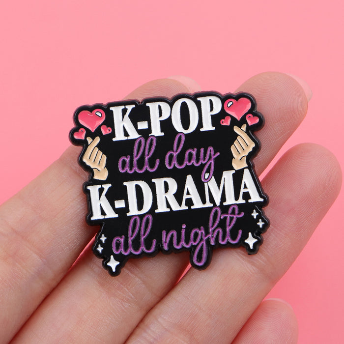 Wholesale 5pcs KPOP Metal Brooch for Backpacks Women' s Brooch