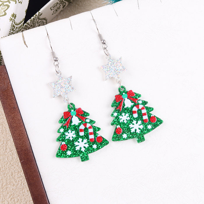 Wholesale Christmas earrings snowman Christmas tree snowflake acrylic earrings personality earrings ear jewelry