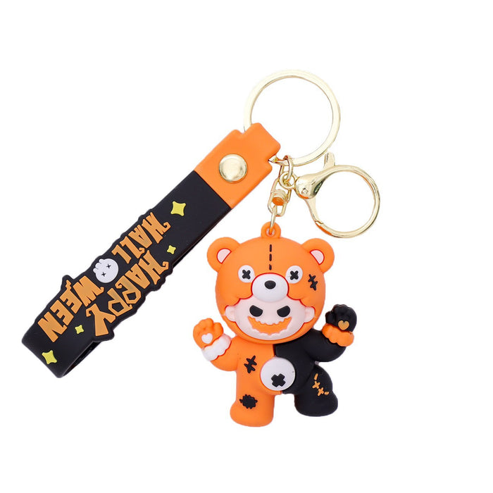 Wholesale Fun Glowing Pumpkin  Keychain PVC Car Key Accessory Gift MOQ≥2