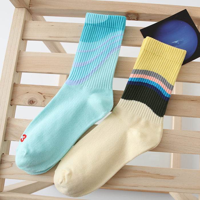 Wholesale Striped Cotton Socks Sweat Absorbent JDC-SK-LuYue004