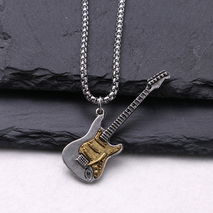 Wholesale Stainless Steel Guitar Pendant Necklace JDC-NE-Zheq003