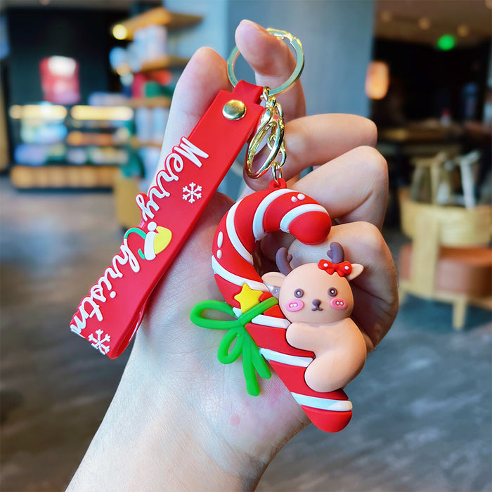 Wholesale  Keychain Christmas Pendant Christmas Tree Reindeer Doll Bag Key Chain Gift