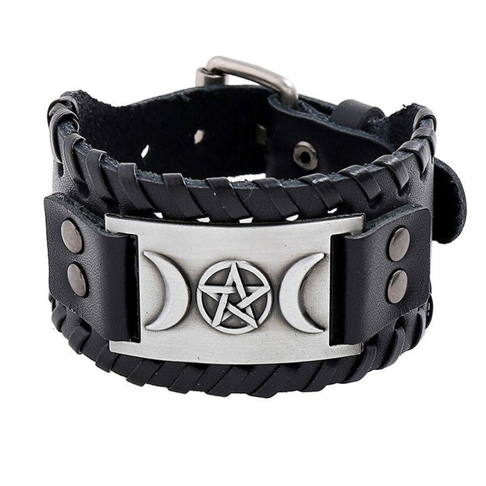 Wholesale Multi-layer Leather Wolf Head Men's Bracelet JDC-BT-FengH002