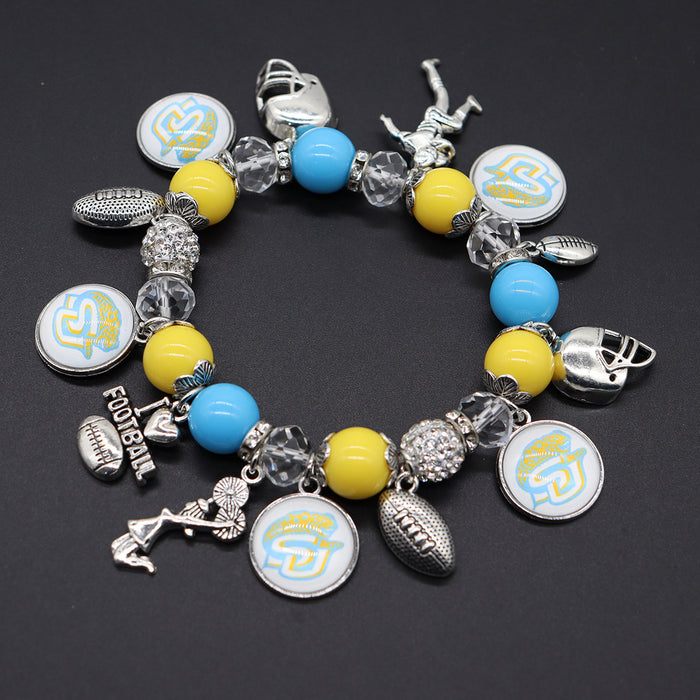 Wholesale Soccer Team Stretch Beaded Bracelet Unisex Steelers Saints