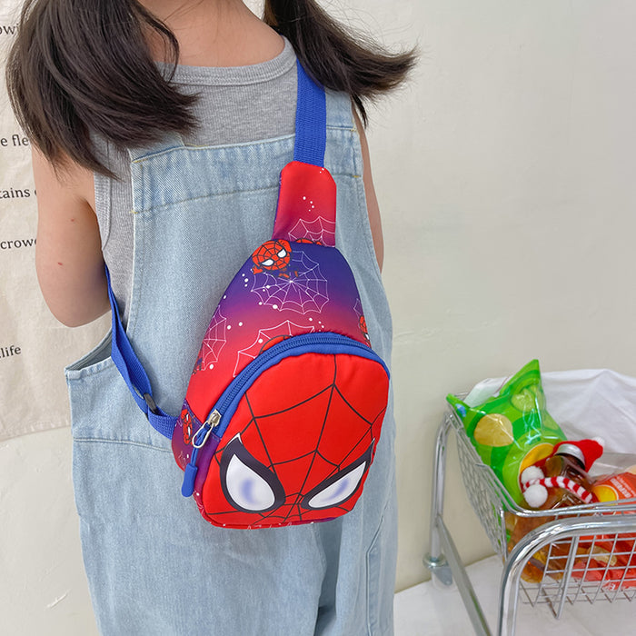 Wholesale Cute Cartoon Spider Children's Chest Bag Traveling Boys' Crossbody Bag Lightweight All-match Boys' Small Backpack