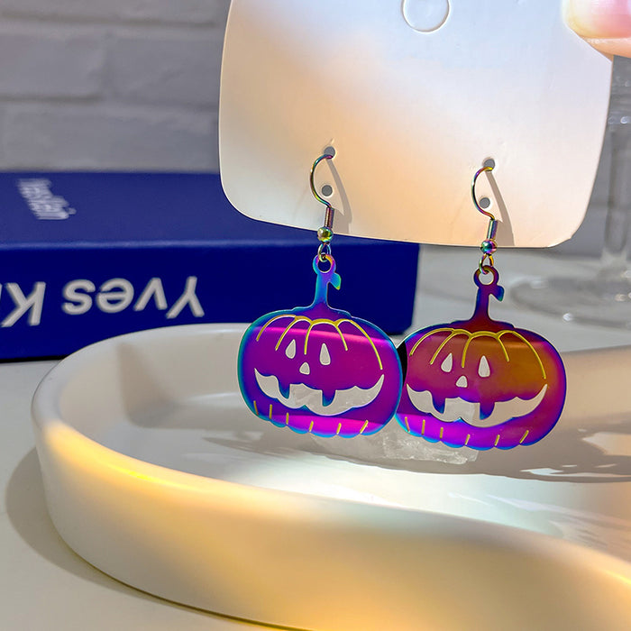 Wholesale Halloween Colorful Gradient Electroplating Color Matching Acrylic Earrings JDC-ES-MDD099