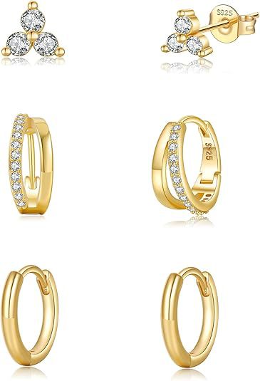 Wholesale Popular genuine gold electroplated ear buckle women's 6-piece set earrings fashionable light luxury earrings