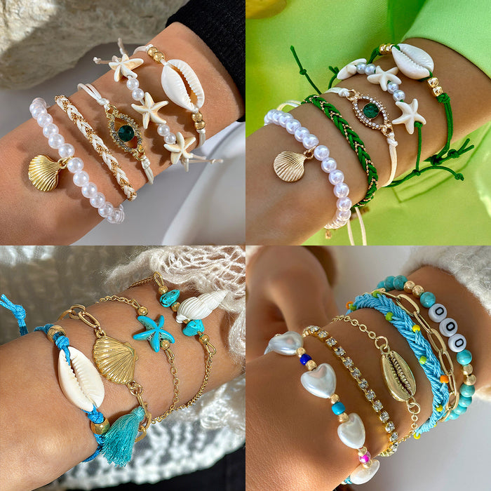 Wholesale Beach Vacation Starfish Shell Bracelet Fashion Jewelry Accessory MOQ≥2