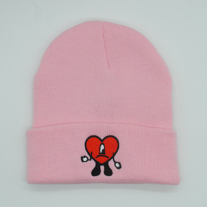 Wholesale Autumn and Winter Acrylic Cartoon Embroidery Knitted Beanie JDC-FH-PeiN018